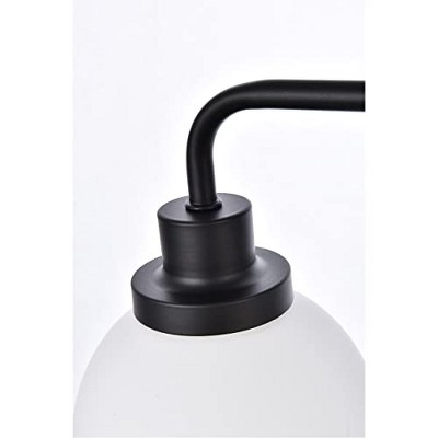 Hanson 4-Light Black and Opal White Glass Bath Sconce