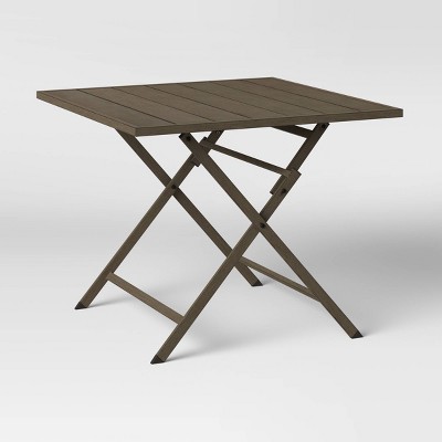 32" Weathered Teak Folding Patio Bistro Table - Threshold™