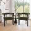 Set Of Two Accent Chairs,Barrel Armchair,Minimalist Velvet Fabric With Black Leg Accent Chair,Curved Back Living Room Chairs-Cuddlewood - 2 of 4