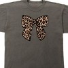 Leopard Print Ribbon Adult Pepper Crew Neck Short Sleeve T-shirt - 2 of 4