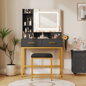 Vanity Desk with Mirror and Lights, Modern Vanity Table for Bedroom, 53 Inch - 1 of 4