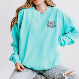 Simply Sage Market Embroidered Fall Babe Stars Lightweight Garment Dyed Sweatshirt - 1 of 4