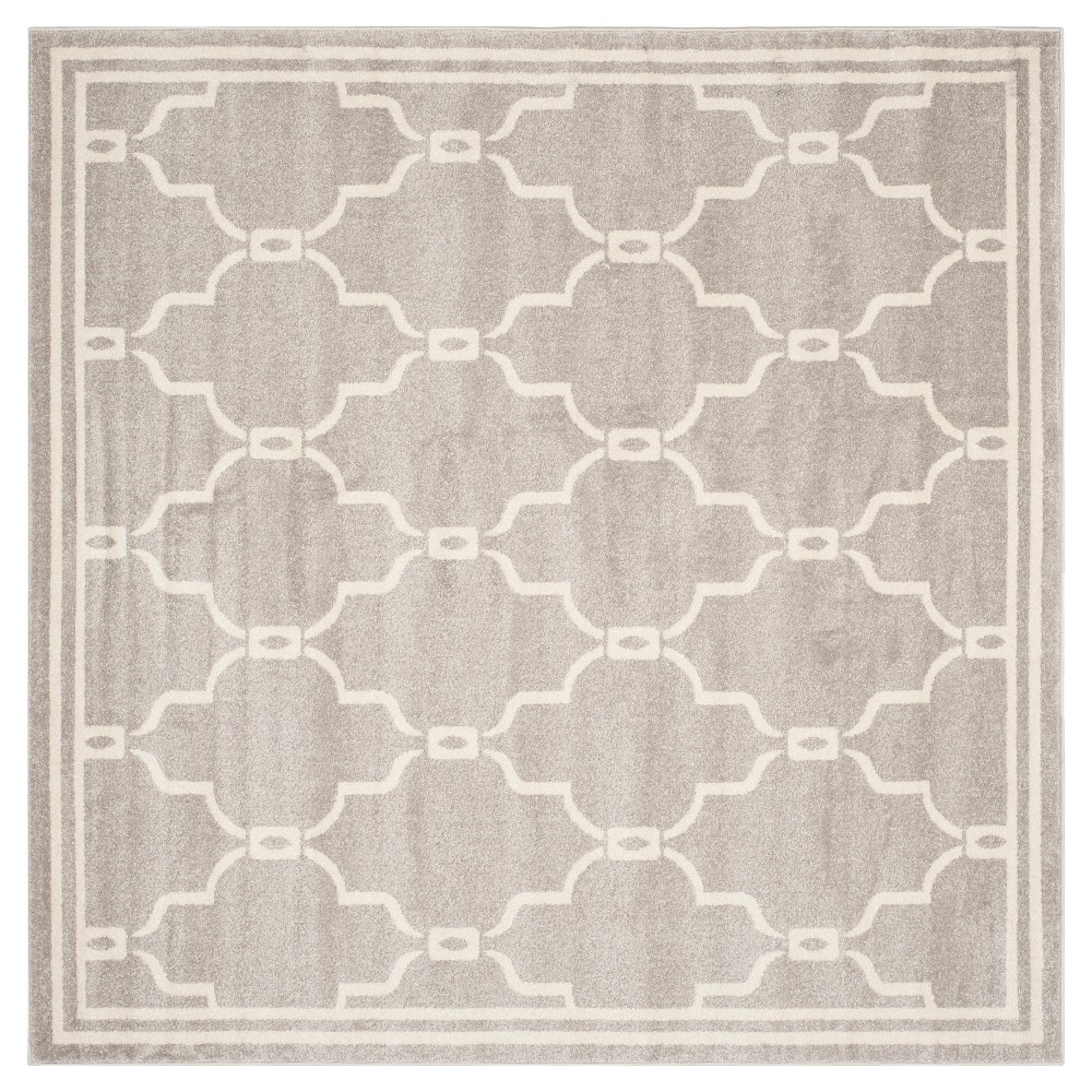 Prato Square 7'x7' Indoor/Outdoor Rug - Light Gray/Ivory - Safavieh