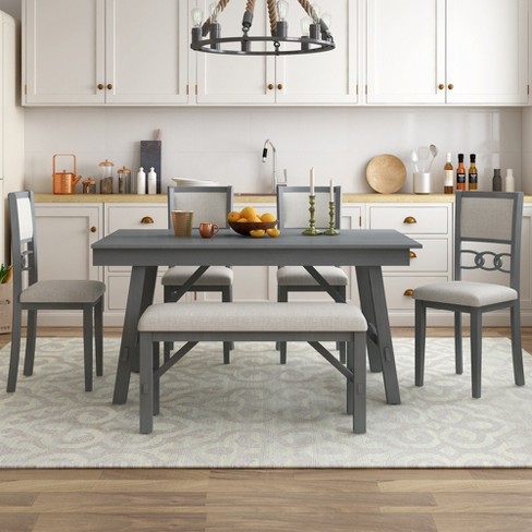 Farmhouse dining table discount set for 4