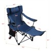 DSVIMOY Camping Chair, Outdoor Portable Chair with Adjustable Levels, Camping Chair with Side Pockets & Cup Holder, Dark Blue, 44.9"*20.9"*35.4" - 3 of 4