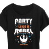 Women's - Star Wars - Party Like A Rebel Short Sleeve Graphic T-Shirt - 2 of 4