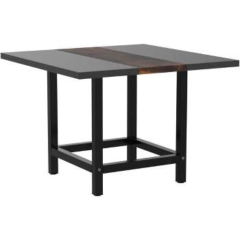 Tribesigns Small Conference Room Table for 4 People, Rustic Square 40- Inches Wood Computer Desk for Home Office, Small Space