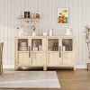 Sideboard Buffet Cabinet with 2 Glass Doors - 29 Inch Large Storage Cabinet, Modern Farmhouse Style, Suitable for Kitchen Dining Room and Living Room - 4 of 4