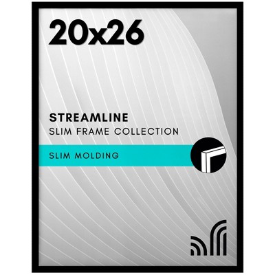 Americanflat 20x26 Picture Frame with Polished Plexiglass - Streamline Collection - Thin Border Picture Frame for Wall Display - Black