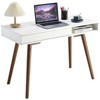 42 Inch Mid Century Home Office Writing Desk with Drawer and Open Storage Cubby, Modern Simple Computer Desk, Small Vanity Table Desk for Bedroom, - 2 of 4