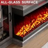 AMERLIFE 3-Sided Glass Fireplace TV Stand with LED Lights ,Fireplace Media Entertainment Center Console Cabinet Table with Glass Door Closed Storage - 4 of 4