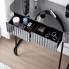 Infurnic Makeup Vanity Tables Set with Lights in Openable Mirror, Drawers and Cabinets and Shelves, for Bedroom, Black, 42.83"*15.7"*57.09" - 4 of 4