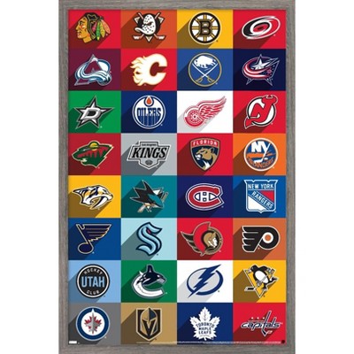 Trends International NHL League - Logos 24 Framed Wall Poster Prints