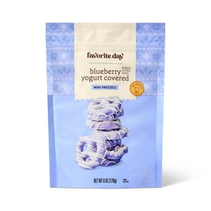 Spring Easter Blueberry Flavored Yogurt Covered Mini Pretzel Twist with White Drizzle - 6oz - Favorite Day™ - 1 of 3