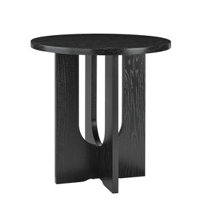 FONTOI Modern Coffee Table with Hollow Design, Wood-Textured Side Table for Both Home and Office, Black, 23.6"*23.8"*23.6" - 1 of 4