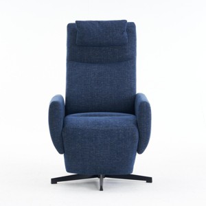 Linen Fabric 360 Swivel Chair, Handle Glider Recliner Nursery Chair With Adjustable Back And Footrest, Swivel Chairs Accent-Cuddlewood - 1 of 4