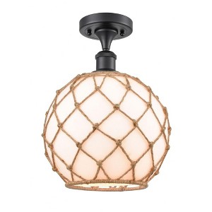 Farmhouse Rope - 1 Light Semi-Flush Mount In Industrial Style-15 Inches Tall and 10 Inches Wide - 1 of 1