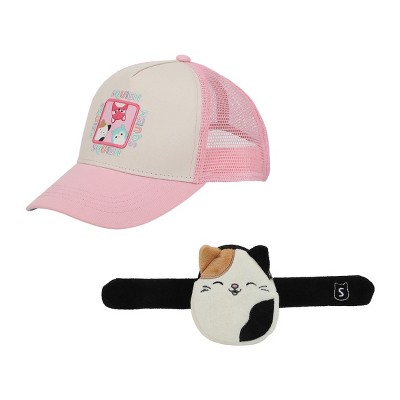 Squishmallows Cam & Friends Youth 2-Piece Snapback Hat & Slap Bracelet Set