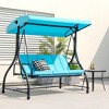 Tangkula 3-Seat Outdoor Converting Patio Swing Glider Adjustable Canopy Porch Swing - 3 of 4