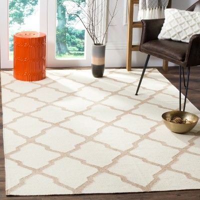 Ivory Camel 5' x 8' Handmade Wool & Viscose Geometric Area Rug