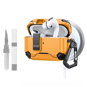 HTUTWOO AirPods Pro 2nd/1st Generation Case Cover with Magnetic Automatic Lock, Phone Stand and Cleaning Kit Compatible with Magsafe - 1 of 4