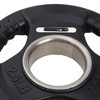 HolaHatha 2.5-Pound Olympic Rubber Coated Solid Cast Iron Weight Plate with Tri Grip Handle for Full Body Strength Training Workouts, Black - 3 of 4
