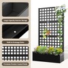TOAOTBNBO Metal Raised Garden Bed with Square-Hole Trellis, Outdoor Planter Box for Climbing Plants, Galvanized Garden Box with Drainage Holes - 4 of 4