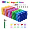 Angel Sar 150-Piece Magnetic Building Sticks and Balls Set, STEM Educational Construction Toy with Storage Bag, Colorful Magnet Sticks - 3 of 4