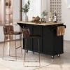 Rolling Kitchen Island Cart, with Wood Desktop, Cabinet and Drawers, Spice Rack, Towel Rack, Wine Rack, for Kitchen, Dining - 4 of 4