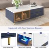 NicBex Modern Coffee Table with 4 Drawers & 2 Glass Cabinets,Gold Metal Legs and Multi-Color Lighting,Center Table for Living Room - 4 of 4