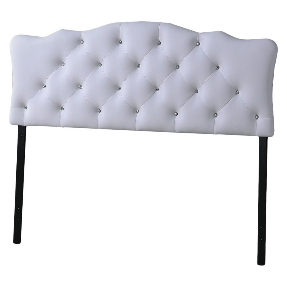 Photos - Bed Frame Full Rita Modern And Contemporary Faux Leather Upholstered Button-Tufted S