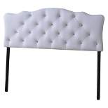 Rita Modern And Contemporary Faux Leather Upholstered Button-Tufted Scalloped Headboard - Baxton Studio