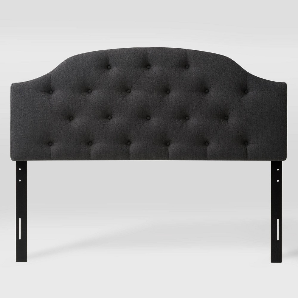 Queen Calera Tufted Fabric Headboard Dark Gray CorLiving For Sale