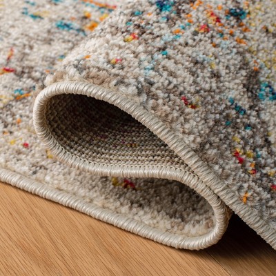 Elegant Metro Modern 2'2" x 14' Grey & Gold Synthetic Runner Rug