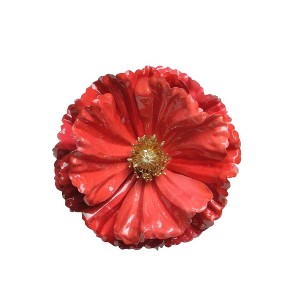Northlight Shiny Poppy Flower Clip Christmas Ornament - 4.75" - Coral Pink - 1 of 3