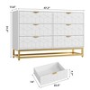 TROPOW Islamic Geometric 6-Drawer Dresser (120x80x45Cm) - Premium Acacia Wood & Gold-Accent Metal Dresser with Quran Shelf for Majlis & Bedrooms - 3 of 4