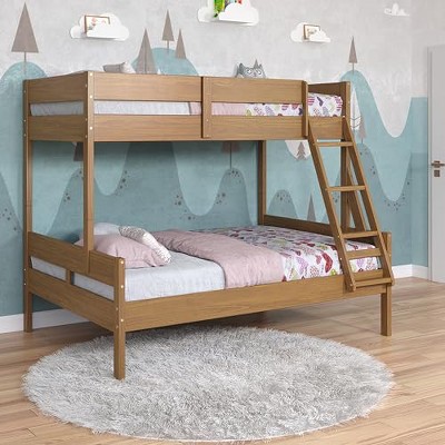 Donco Kids Low Board Twin Over Full Urban Oak Panel Bunkbed