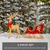 Best Choice Products Lighted Christmas 4ft Reindeer & Sleigh Outdoor Yard Decoration Set w/ 205 LED Lights, Stakes - image 2 of 4
