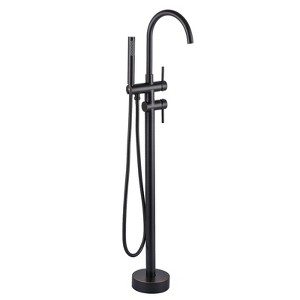 WOWOW 2-Handle Freestanding Tub Faucet with Hand Shower in Brushed Nickel - 1 of 4