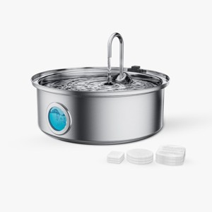 Oneisall PWF-002-B 7L Stainless Steel Pet Automatic Water Fountain - Quiet, Triple Filtration & Water Level (w/3 Filters) - 1 of 4