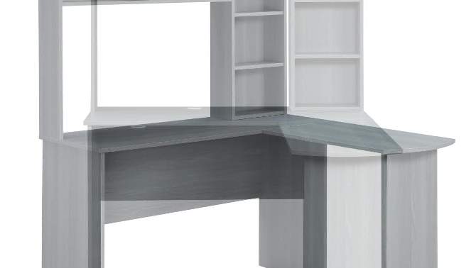 Modern L Shaped Desk with Hutch Gray - Techni Mobili, 2 of 9, play video