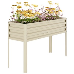 Raised Garden Bed w/Watering Reservoir,Tall Elevated Square Planter Box for Vegetables/Herbs, Steel Panels & Drainage (Water Tank Included) - 1 of 4