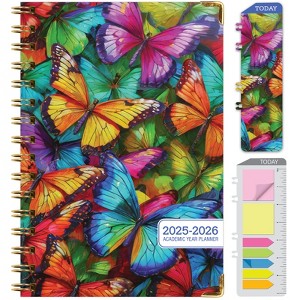 Global Printed Products Hardcover AY 2025-2026 Fashion Planner - 5.5"x8" (Colorful Butterflies) - 1 of 4