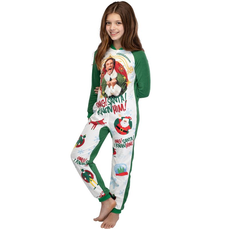 Elf The Movie Kids' OMG Santa! I Know Him! One Piece Sleeper Pajama, 1 of 8
