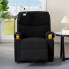 Manual Recliner Chair in Black Corduroy, Comfortable Armchair with Phone Holder & 2 Cup Holders, 32.4"x39.57"x38.78"H - 4 of 4