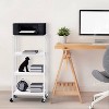 NEX 4 Tier Organizer Cart on Casters with Fixed Rack White: Metal Rolling Utility Storage with Organization Drawers - 4 of 4