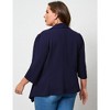 WhizMax Women's Plus Size 3/4 Sleeve Open Front Blazer Casual Long Sleeve Cardigan Jacket Office LongLine Pelpum Blazer - 4 of 4