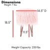 BirdRock Home Faux Fur Foot Stool Ottoman with Hair Pin Legs - Pink - 2 of 4
