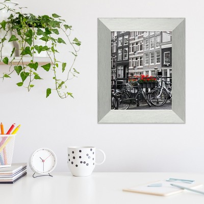Brushed Sterling Silver 11x14 Wood Wall Picture Frame