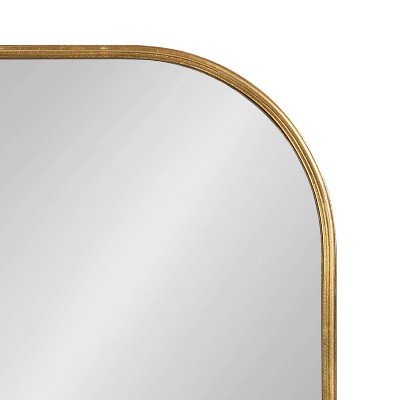 Gold Arched Wall Mirror with Wood Frame, 36 x 24